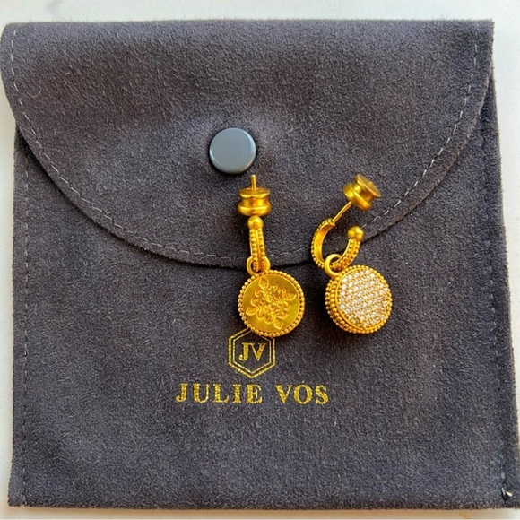 Fleur-de-Lis Hoop & Charm Earring - Picture 2 of 5